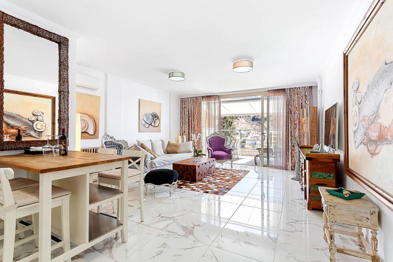 Ribera Del Puerto - Luxe Apartement With Great Terrace And Sea View Puerto De Mogan Dış mekan fotoğraf